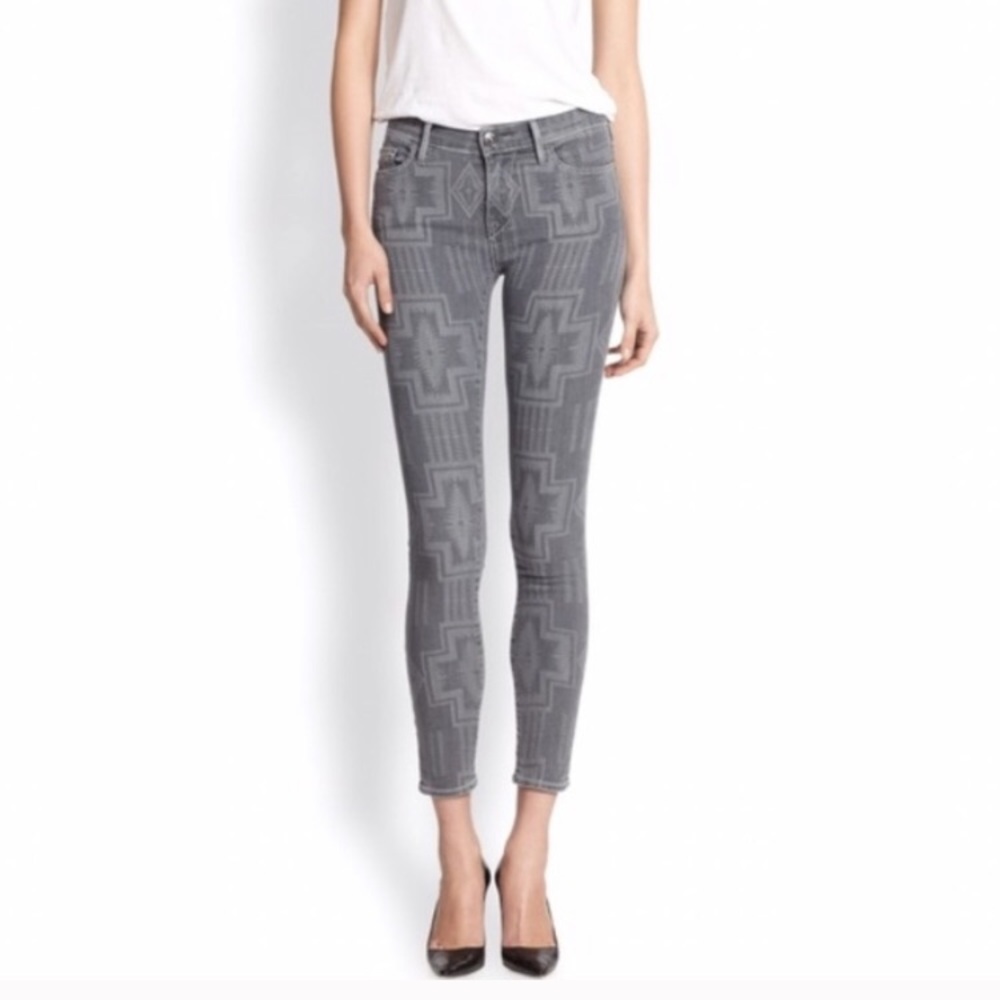 True Religion Abbey Tribal Print Grey Skinny Jean